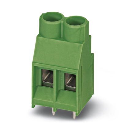 Phoenix Contact PCB Terminal Block; MKDS 5/ 2-6.35; 2 Positions; 32A; 630V; #24 - 10; Screw w/ Tension Sleeve Connection; Green